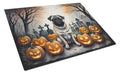 Fawn Pug Spooky Halloween Cutting Board Tempered Glass Kitchen Cutting Surface, Heat Resistant Chopping, Non-Slip Feet, Food Prep & Serving