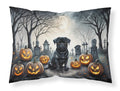 Black Pug Spooky Halloween Standard Pillowcase Lightweight Super Soft Easy Care Decorative Artwork Pillowcase, Standard