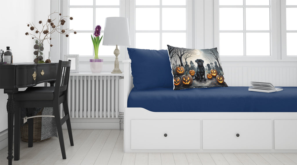 Black Pug Spooky Halloween Standard Pillowcase Lightweight Super Soft Easy Care Decorative Artwork Pillowcase, Standard