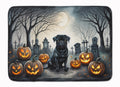 Black Pug Spooky Halloween Memory Foam Kitchen Mat Machine Washable Anti-Fatigue Cushion Comfort Bath or Kitchen Rug