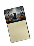Black Pug Spooky Halloween Watercolor Sticky Note Holder Refillable Dispenser Desk Accessory 3x3 Pad Gift