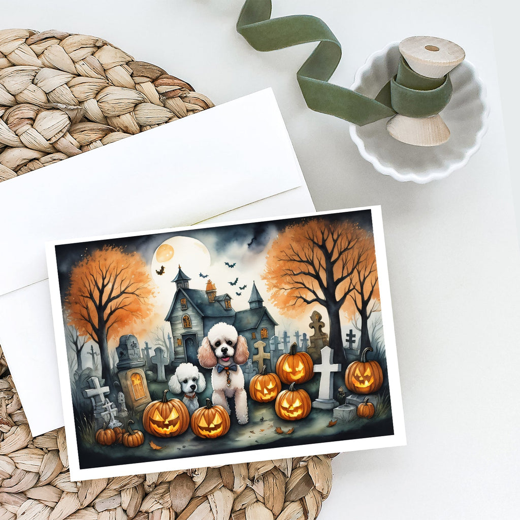 Poodle Spooky Halloween Greeting Cards Pack of 8 Blank Cards with Envelopes Whimsical A7 Size 5x7