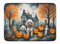 Poodle Spooky Halloween Memory Foam Kitchen Mat Machine Washable Anti-Fatigue Cushion Comfort Bath or Kitchen Rug