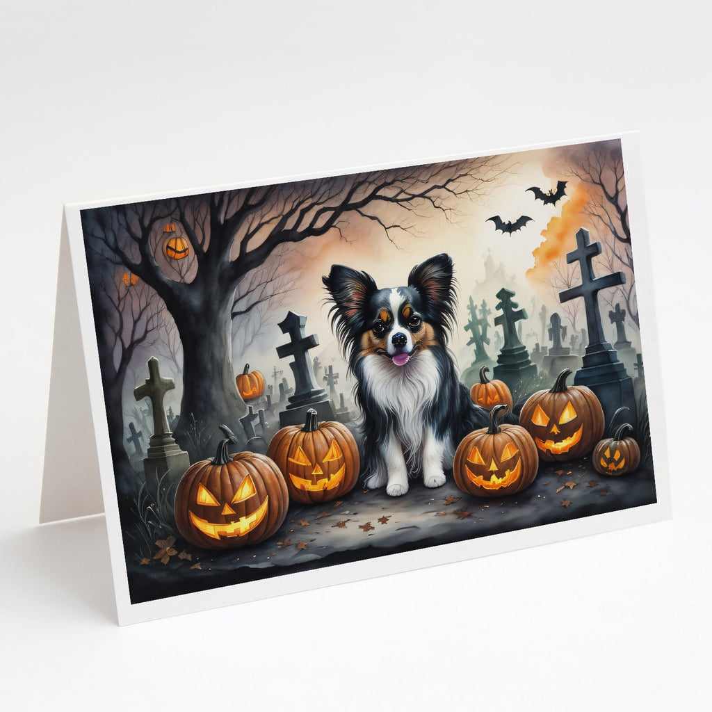 Papillon Spooky Halloween Greeting Cards Pack of 8 Blank Cards with Envelopes Whimsical A7 Size 5x7