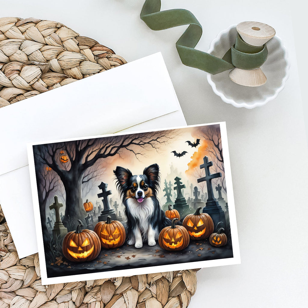 Papillon Spooky Halloween Greeting Cards Pack of 8 Blank Cards with Envelopes Whimsical A7 Size 5x7