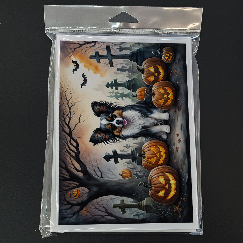 Papillon Spooky Halloween Greeting Cards Pack of 8 Blank Cards with Envelopes Whimsical A7 Size 5x7