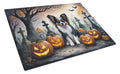 Papillon Spooky Halloween Cutting Board Tempered Glass Kitchen Cutting Surface, Heat Resistant Chopping, Non-Slip Feet, Food Prep & Serving