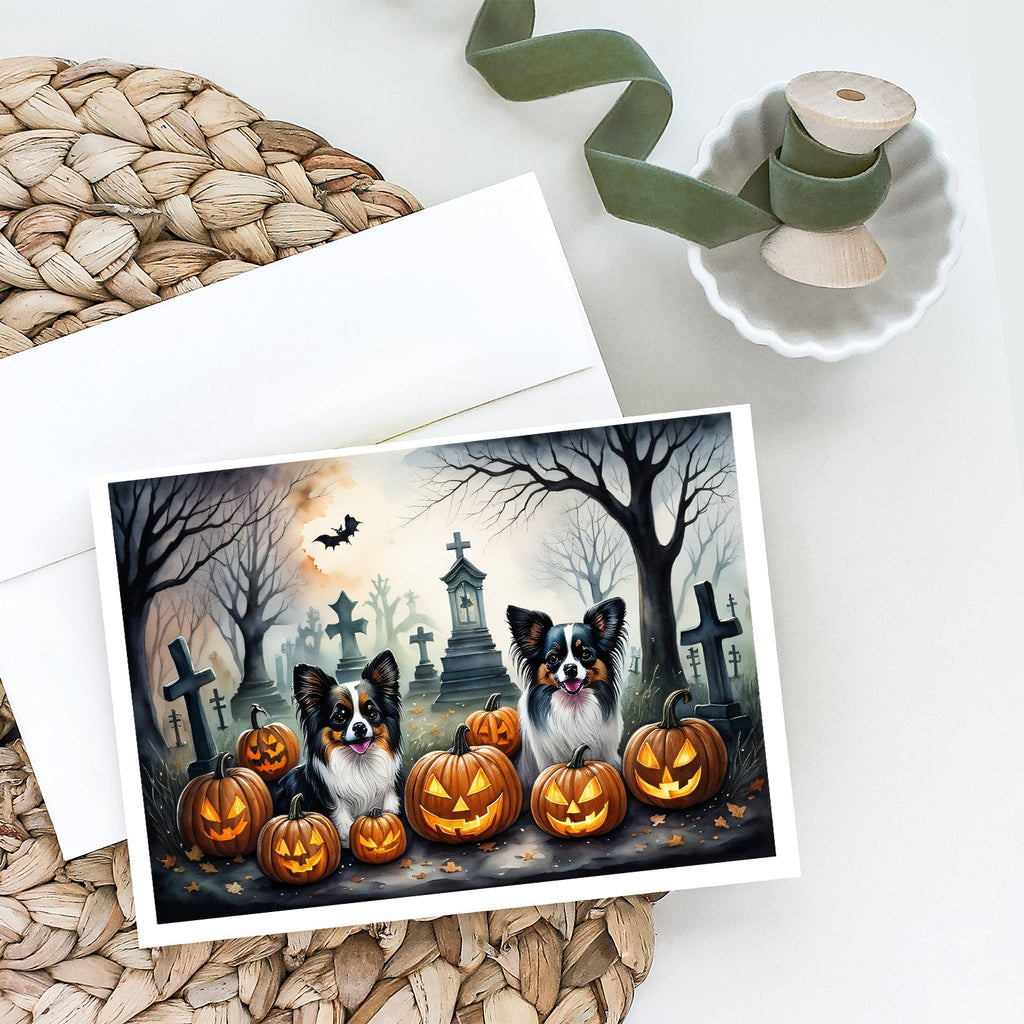 Papillon Spooky Halloween Greeting Cards Pack of 8 Blank Cards with Envelopes Whimsical A7 Size 5x7