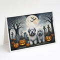 Old English Sheepdog Spooky Halloween Greeting Cards Pack of 8 Blank Cards with Envelopes Whimsical A7 Size 5x7