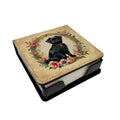 Affenpinscher and Flowers PU Leather Note Paper Holder with Artist-Designed Cover, Desk Accessory, Office Gift