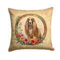 Afghan Hound and Flowers Decorative Throw Pillow 18x18 Indoor Outdoor Accent Cushion, Fabric Cover with Insert for Sofa, Bed, Porch & Living Room