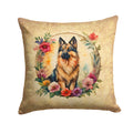 Belgian Tervuren and Flowers Decorative Throw Pillow 18x18 Indoor Outdoor Accent Cushion, Fabric Cover with Insert for Sofa, Bed, Porch & Living Room