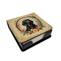 Black and Tan Coonhound and Flowers PU Leather Note Paper Holder with Artist-Designed Cover, Desk Accessory, Office Gift