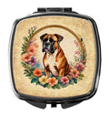 Boxer and Flowers Compact Mirror Decorative Travel Makeup Mirror for Women Girls Gifts Pocket Makeup Mirror Folding Handheld