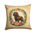 Boykin Spaniel and Flowers Decorative Throw Pillow 18x18 Indoor Outdoor Accent Cushion, Fabric Cover with Insert for Sofa, Bed, Porch & Living Room