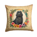 Briard and Flowers Decorative Throw Pillow 14x14 Indoor Outdoor Accent Cushion, Fabric Cover with Insert for Sofa, Bed, Porch & Living Room