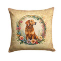 Chesapeake Bay Retriever and Flowers Decorative Throw Pillow 18x18 Indoor Outdoor Accent Cushion, Fabric Cover with Insert for Sofa, Bed, Porch & Living Room