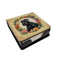 Giant Schnauzer and Flowers PU Leather Note Paper Holder with Artist-Designed Cover, Desk Accessory, Office Gift