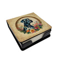Great Dane and Flowers PU Leather Note Paper Holder with Artist-Designed Cover, Desk Accessory, Office Gift
