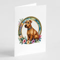 Irish Terrier and Flowers Greeting Cards Pack of 8 Blank Cards with Envelopes Whimsical A7 Size 5x7