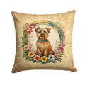 Norfolk Terrier and Flowers Decorative Throw Pillow 14x14 Indoor Outdoor Accent Cushion, Fabric Cover with Insert for Sofa, Bed, Porch & Living Room