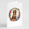 Otterhound and Flowers Greeting Cards Pack of 8 Blank Cards with Envelopes Whimsical A7 Size 5x7