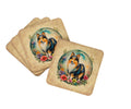 Sheltie and Flowers Foam Coasters Set of 4 Cup Coasters for Indoor Outdoor, Tabletop Protection, Anti Slip, Mouse pad Material