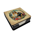Sheltie and Flowers PU Leather Note Paper Holder with Artist-Designed Cover, Desk Accessory, Office Gift
