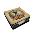 Weimaraner and Flowers PU Leather Note Paper Holder with Artist-Designed Cover, Desk Accessory, Office Gift