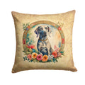 Weimaraner and Flowers Decorative Throw Pillow 14x14 Indoor Outdoor Accent Cushion, Fabric Cover with Insert for Sofa, Bed, Porch & Living Room