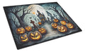 Graveyard Spooky Halloween Cutting Board Tempered Glass Kitchen Cutting Surface, Heat Resistant Chopping, Non-Slip Feet, Food Prep & Serving