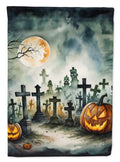 Graveyard Spooky Halloween House Flag 28x40 Porch Sleeve Pole Decorative Outside Yard Banner Artwork Wall Hanging, Polyester