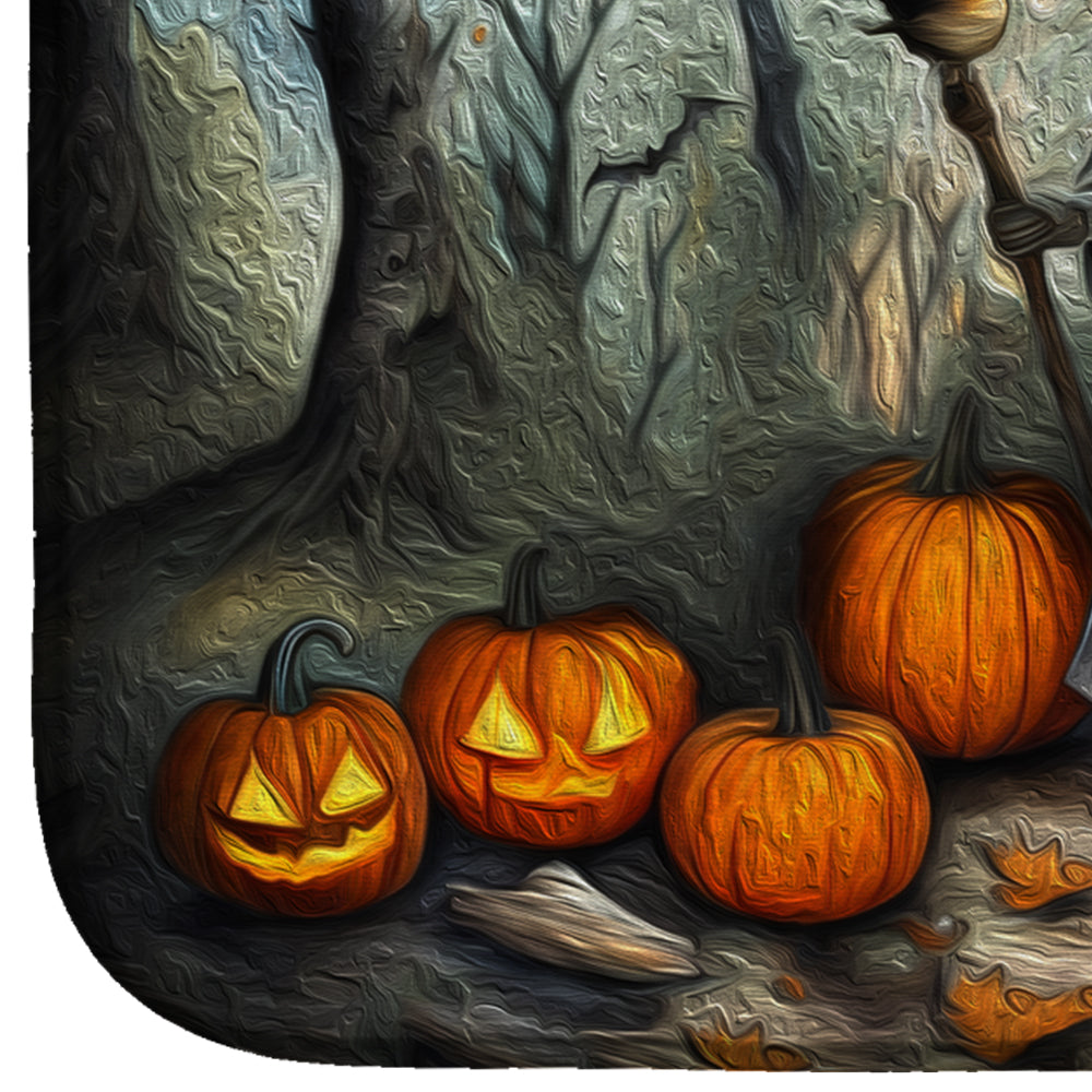 Slavic Witch Spooky Halloween Dish Drying Mat Absorbent Dish Drying Mat Pad for Kitchen Counter Dish Drainer Mat for Countertop, 14 x 21", Multicolor