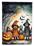 Trick or Treaters Spooky Halloween House Flag 28x40 Porch Sleeve Pole Decorative Outside Yard Banner Artwork Wall Hanging, Polyester