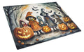 Trick or Treaters Spooky Halloween Cutting Board Tempered Glass Kitchen Cutting Surface, Heat Resistant Chopping, Non-Slip Feet, Food Prep & Serving