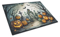 Graveyard Spooky Halloween Cutting Board Tempered Glass Kitchen Cutting Surface, Heat Resistant Chopping, Non-Slip Feet, Food Prep & Serving