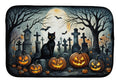 Black Cat Spooky Halloween Dish Drying Mat Absorbent Dish Drying Mat Pad for Kitchen Counter Dish Drainer Mat for Countertop, 14 x 21", Multicolor