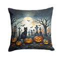Black Cat Spooky Halloween Decorative Throw Pillow 18x18 Indoor Outdoor Accent Cushion, Fabric Cover with Insert for Sofa, Bed, Porch & Living Room