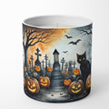Black Cat Spooky Halloween Decorative Soy Candle Nature Soy Wax Essential Oil Home Decor Ideal for Bedroom Kitchen Bath Office Gift, 10 oz