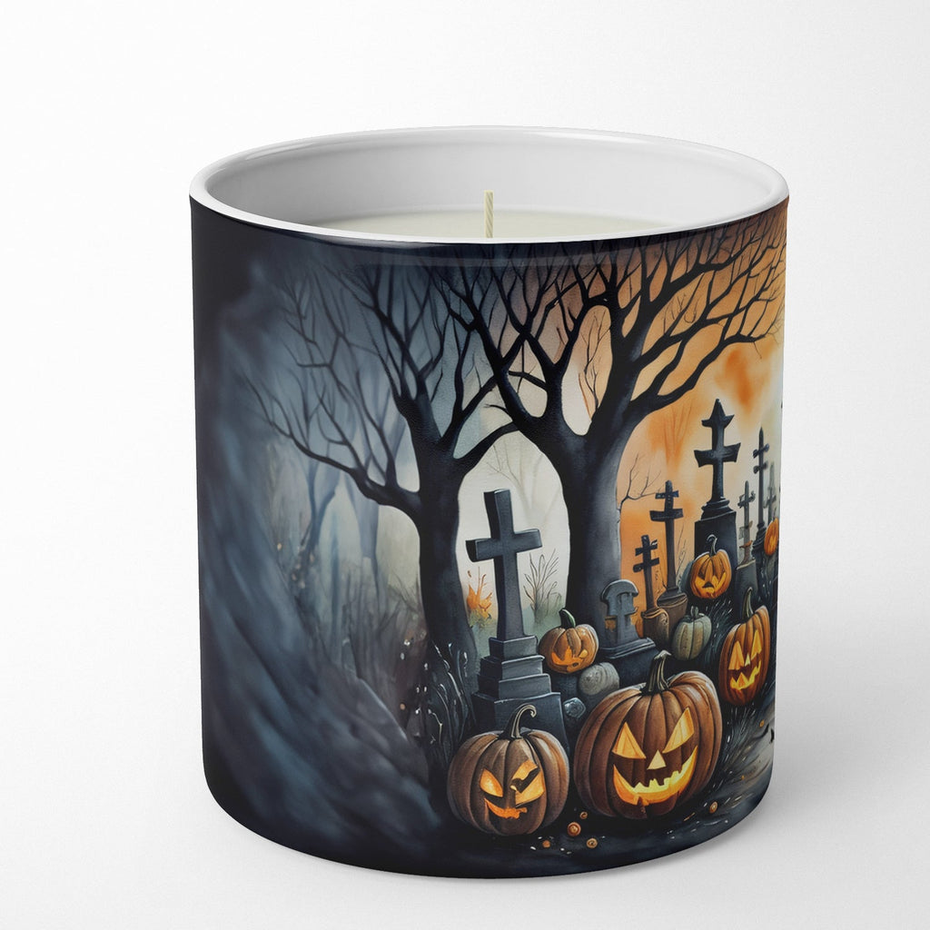 Black Cat Spooky Halloween Decorative Soy Candle Nature Soy Wax Essential Oil Home Decor Ideal for Bedroom Kitchen Bath Office Gift, 10 oz