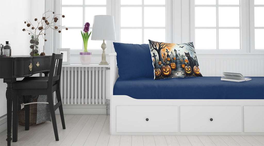 Black Cat Spooky Halloween Standard Pillowcase Lightweight Super Soft Easy Care Decorative Artwork Pillowcase, Standard