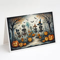 Calacas Skeletons Spooky Halloween Greeting Cards Pack of 8 Blank Cards with Envelopes Whimsical A7 Size 5x7
