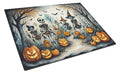 Calacas Skeletons Spooky Halloween Cutting Board Tempered Glass Kitchen Cutting Surface, Heat Resistant Chopping, Non-Slip Feet, Food Prep & Serving