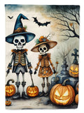 Calacas Skeletons Spooky Halloween House Flag 28x40 Porch Sleeve Pole Decorative Outside Yard Banner Artwork Wall Hanging, Polyester