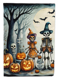Calacas Skeletons Spooky Halloween House Flag 28x40 Porch Sleeve Pole Decorative Outside Yard Banner Artwork Wall Hanging, Polyester