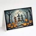 Calacas Skeletons Spooky Halloween Greeting Cards Pack of 8 Blank Cards with Envelopes Whimsical A7 Size 5x7