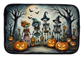 Calacas Skeletons Spooky Halloween Dish Drying Mat Absorbent Dish Drying Mat Pad for Kitchen Counter Dish Drainer Mat for Countertop, 14 x 21", Multicolor