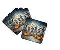 Calacas Skeletons Spooky Halloween Foam Coasters Set of 4 Cup Coasters for Indoor Outdoor, Tabletop Protection, Anti Slip, Mouse pad Material