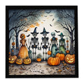 Calacas Skeletons Spooky Halloween Framed Metal Print Bathroom, Kitchen, Office, Home Decor Wall Art Ready to Hang, Square, 8X8