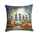 Calacas Skeletons Spooky Halloween Decorative Throw Pillow 14x14 Indoor Outdoor Accent Cushion, Fabric Cover with Insert for Sofa, Bed, Porch & Living Room